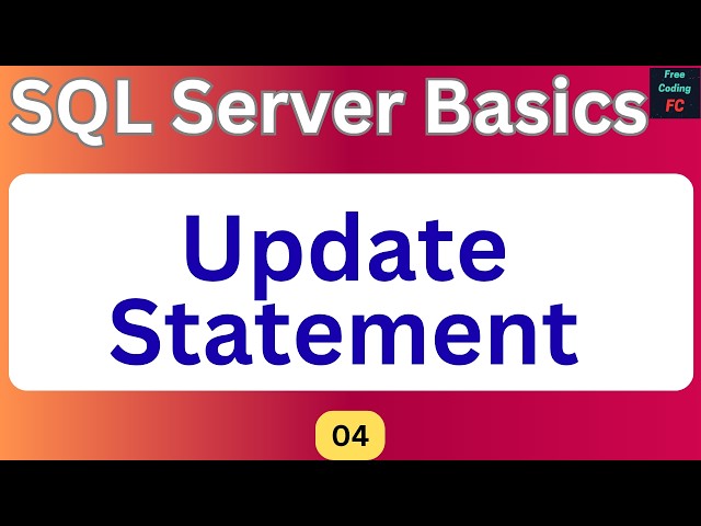 Update Statement in SQL Server