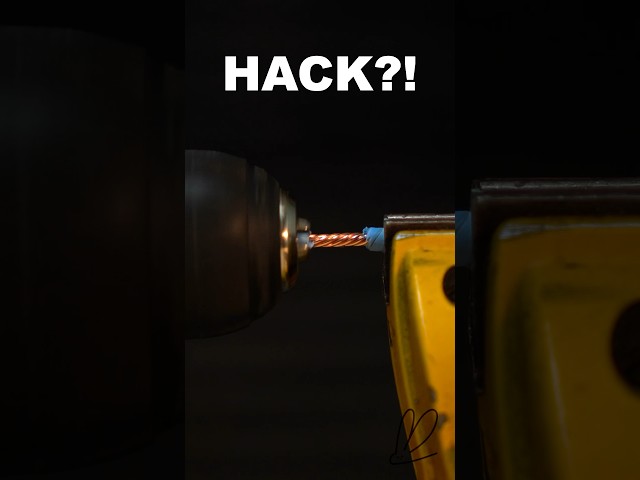 DIY HACK STRIPPING WIRES WITH A DRILL! ⚒️ #handyrabbit #diyhack #diy