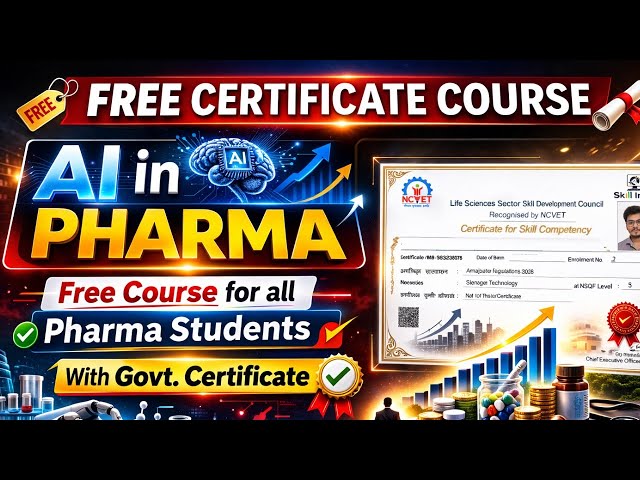 (FREE) Certificate Course in AI in PHARMA | Free Pharmacy Certificate Course | With Govt Certificate