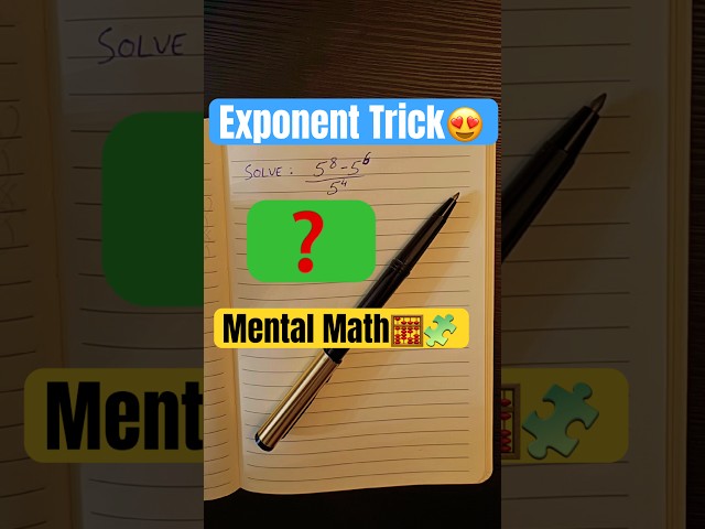 Solve this Exponential puzzle🧩 under 10 seconds⏳😍✍️#mentalmath #seo #ytshorts #exponents #satmath