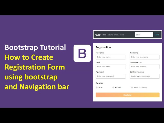 Bootstrap Tutorial : Bootstrap Register Form |  How to Create Registration Form using bootstrap
