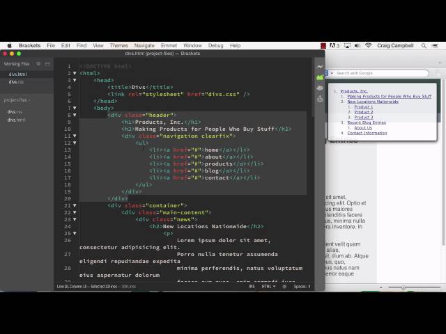 Semantic HTML: How to Structure Web Pages: Divs, Headings and the Document Outline