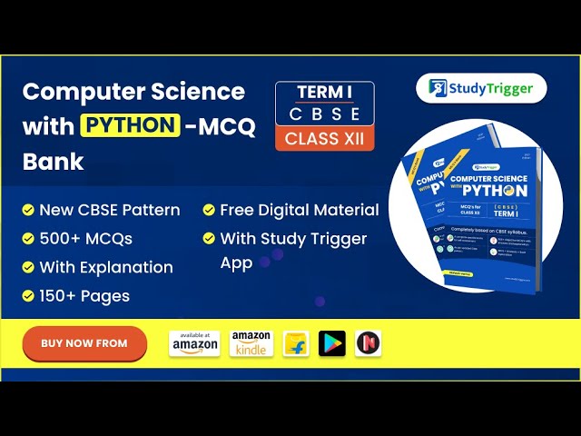Computer Science with python MCQ bank | Class 12th | CBSE | Term 1