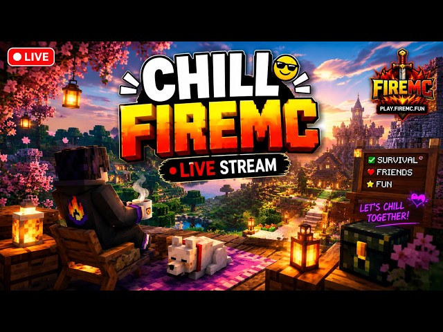 Minecraft FireMC Live 🔴 Chill Survival Stream With Subscribers | FireMC SMP #firemc #psd1 #minecraft