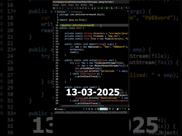 Day-72: Why do we need serialVersionUID in Java #shorts #java