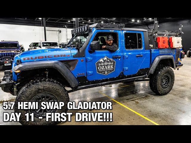 FIRST DRIVE!!! AMW 5.7 Hemi Swapped Jeep Gladiator - Day 11