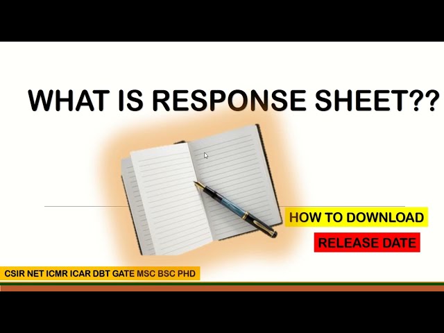 क्या होती है RESPONSE SHEET????? CSIR NET SEP 2022