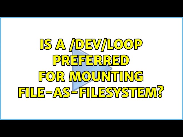 Is a /dev/loop preferred for mounting file-as-filesystem?