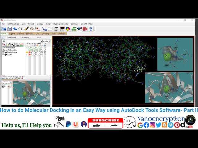 How to do Molecular Docking using AutoDock Tools Software and analyze the results - Part II