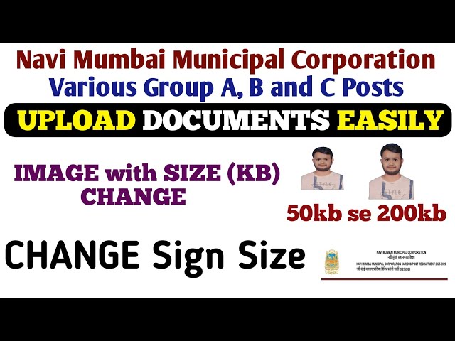 NMMC  Maharashtra Group A, B & C Form 2025: Photo, Signature & Thumb Impression Upload Guide