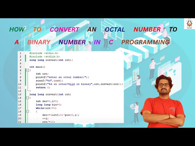 How to convert an octal number to a binary number in C programming