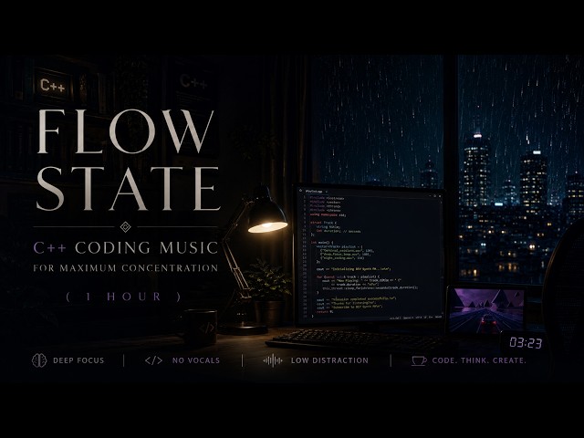 Flow State • C++ Coding Music for Maximum Concentration (1 Hour)