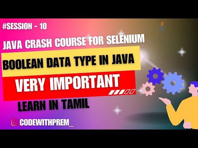 Boolean data type in Java | 10 | code with prem #codewithprem #tamil