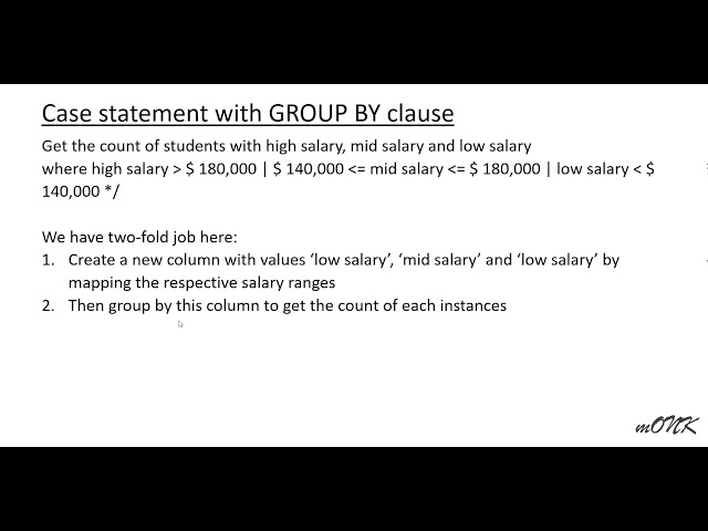 Case statement in SQL