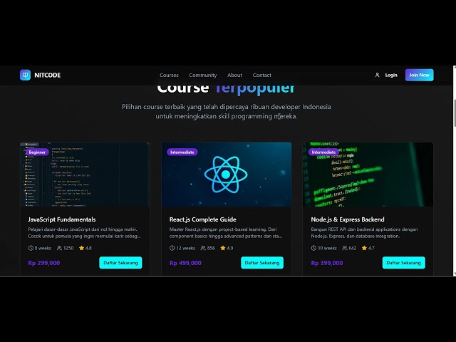TEMPLATE COURSE ONLINE - NITCODE COMUNITY - REACT JS & TAILWINS CSS