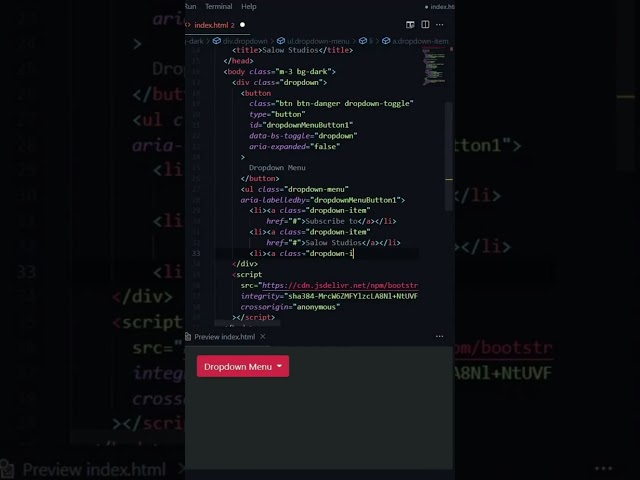 Bootstrap 5 Dropdown Menu Tutorial | HTML CSS Practical Example