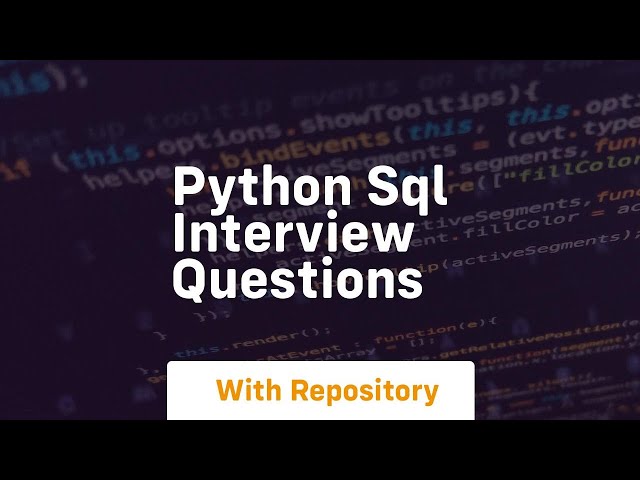 python sql interview questions