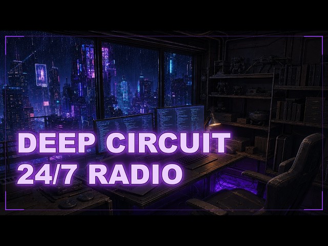 DEEP CIRCUIT 24/7 — Dark Ambient Coding Radio | Cyberpunk Ambient for Deep Work & Late Night Coding
