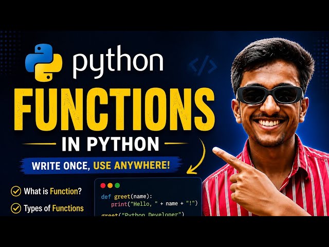 Python Tutorial | Functions in Python Explained with Practical Examples | #python