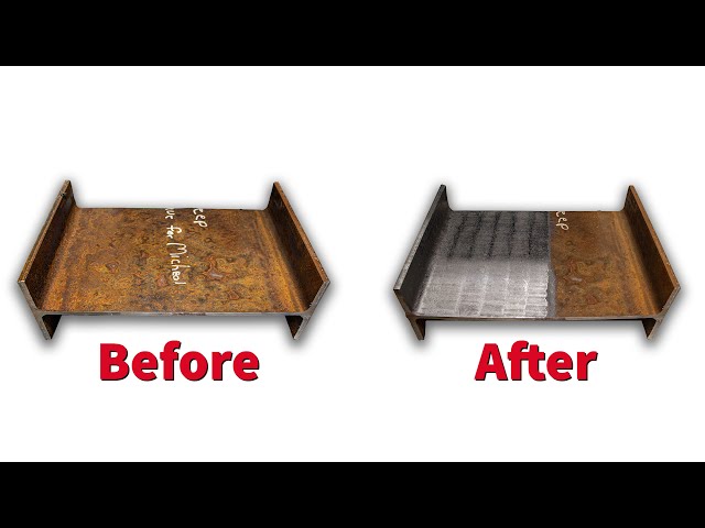 Rust Removal from a Steel I-Beam with a Laser Cleaning Handheld