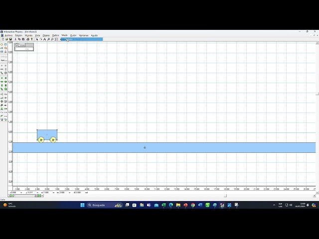 Movimiento Rectilíneo Uniformemente Variado en Interactive Physics - (Usando fórmula MRUV)