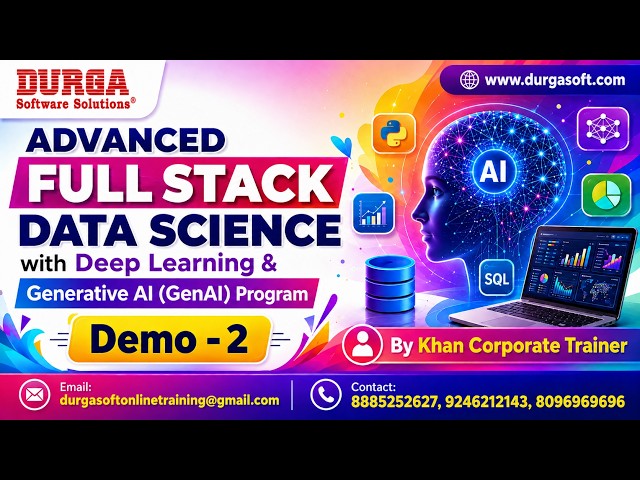 ADVANCED FULL STACK DATA SCIENCE tutorials || Demo - 2 || by Khan Corporate Trainer