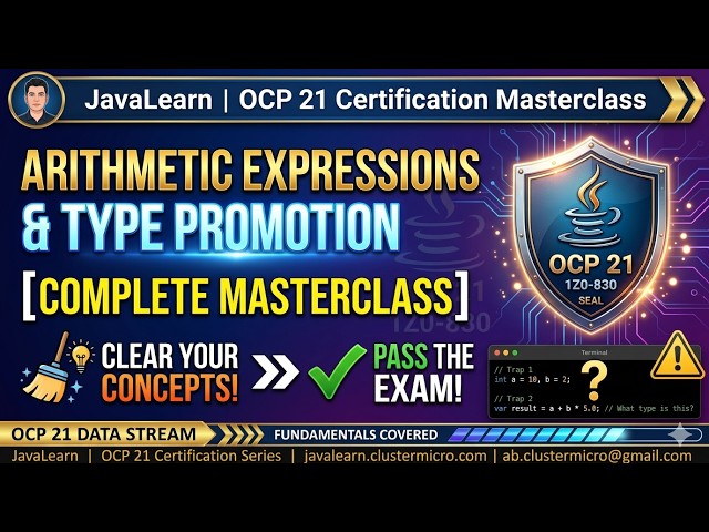 Java OCP 21 1Z0-830 | Handling Values 1.2.1 | Arithmetic Expr — Precedence, Type Promotion & Casting