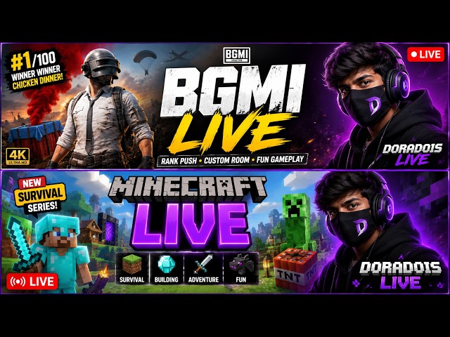 🔴 LIVE MINECRAFT🔥& BGMI LIVE STREAM 😱 | DoradoisLIVE | #minecraft #bgmilive #short #shortlive #live