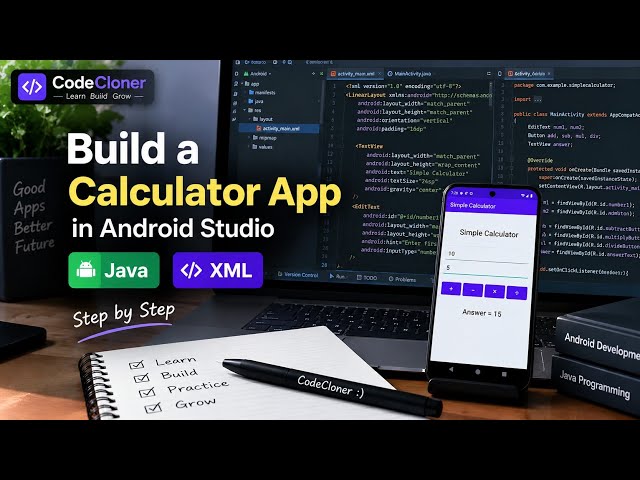 How to Make a Calculator App in Android Studio | Java + XML |Beginner Tutorial #android #app #coding