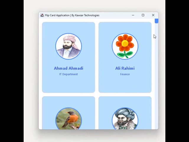 Modern Java Swing Flip Card UI | Smooth Front & Back Animation (Fetch Data from MySQL Database)