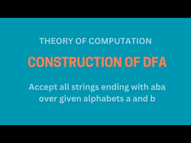 DFA Construction for Strings Ending with "aba" | Theory of Computation (TOC)