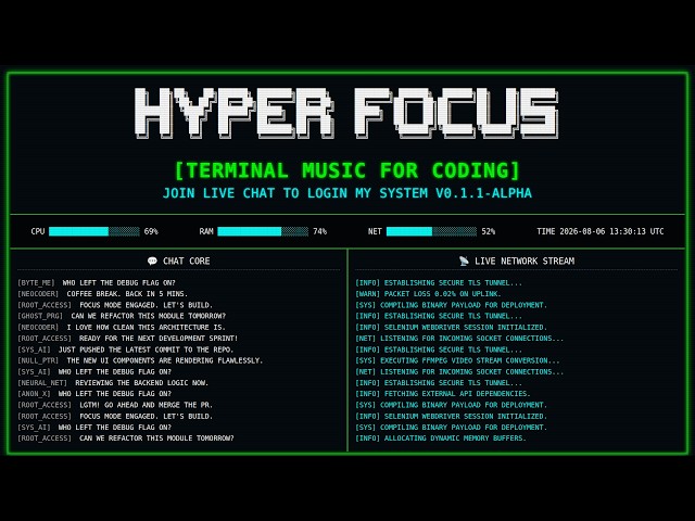 Cyberpunk Debugging Deep Work Music | Late Night Code Flow