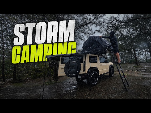 Solo Camping in Heavy Rain & Strong Winds
