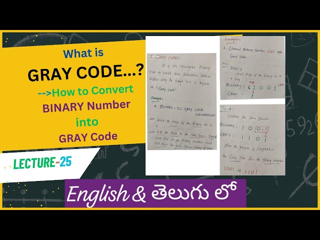 What is Gray Code & How to Convert any Binary number into Gray Code in Telugu || English