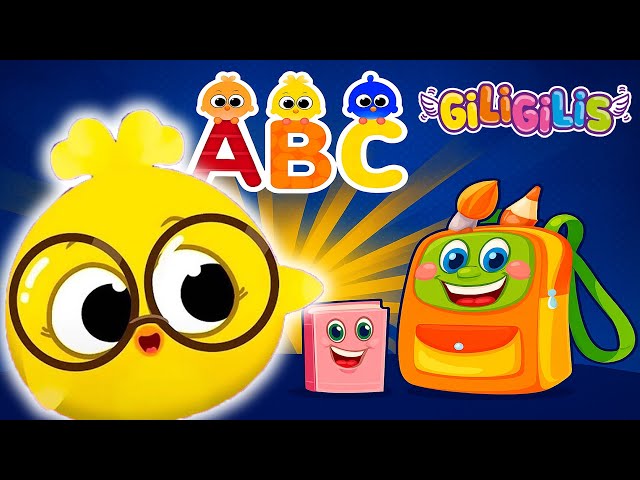 Happy ABC Learning Time with Smiling Chick, Backpack, and Book for Young Learners