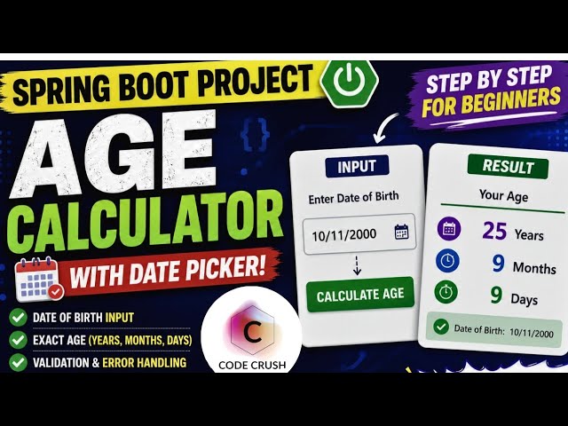 Spring Boot Age Calculator Project | Build a Real-Time Age Calculator with Thymeleaf