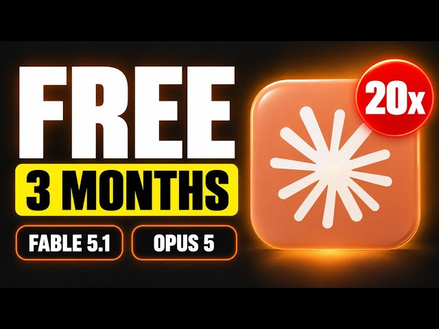 Claude Fable 5.1 Free + Opus 5.5: Claude Max 20x Limits for 3 Months (No Card)