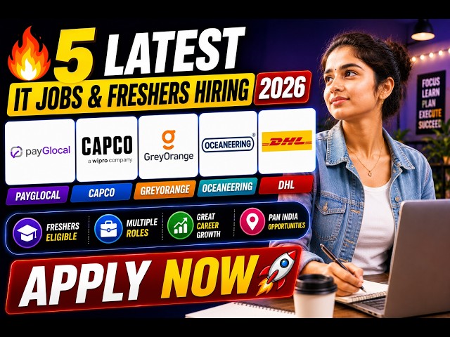 🔥5 Latest IT Jobs & Freshers Hiring 2026 | PayGlocal, Capco, GreyOrange, Oceaneering & DHL|Apply Now