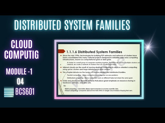 Distributed Systems Families | Cloud Computing - 04 |Distributed System From Theory to Cloud Reality