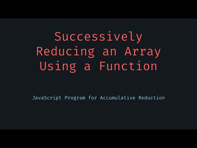 Array Successive Reduce Values
