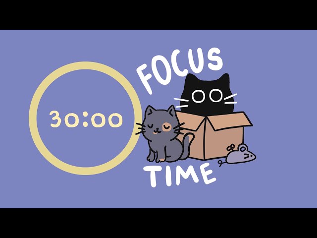Pomodoro Timer 4x30min | Kitty Day Care 🐈 Lo-fi beats | ADHD focus