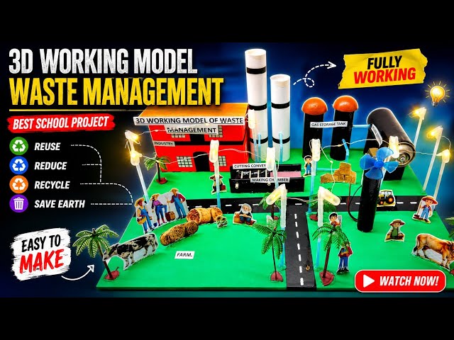 3D Waste Management Working Model | Best School Science Project | Easy DIY Science Exhibition Model
