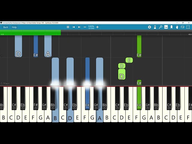 Suvisaeshathai Kaetpeerae Keyboard Notes D Major 4/4 Beat Ballad Tempo 100 | சுவிசேஷத்தை கேட்பீரே
