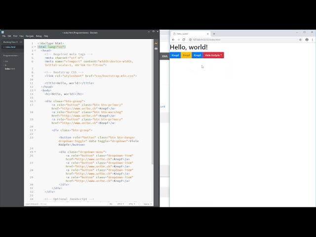 Bootstrap: 5. Buttons und Dropdown Menus