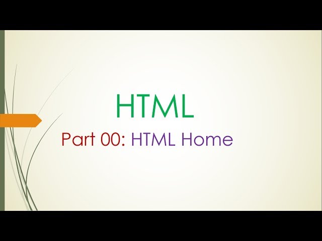 HTML Home Bangla Tutorial (HTML Part-00 )