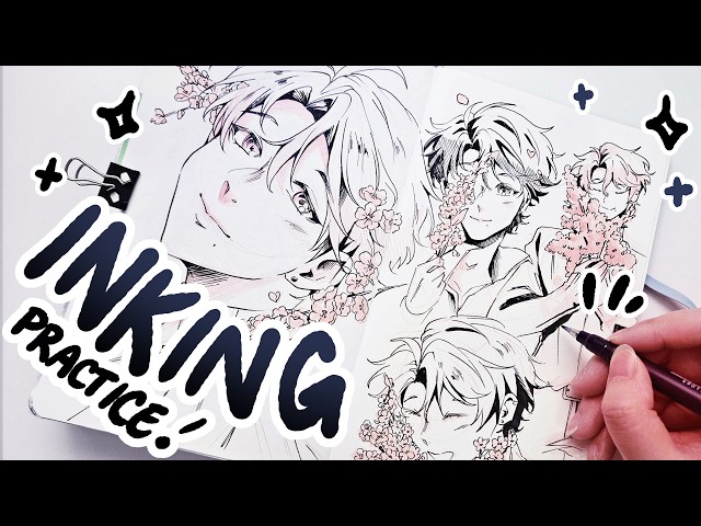 PRACTICING INKING with me! Sketchbook Session