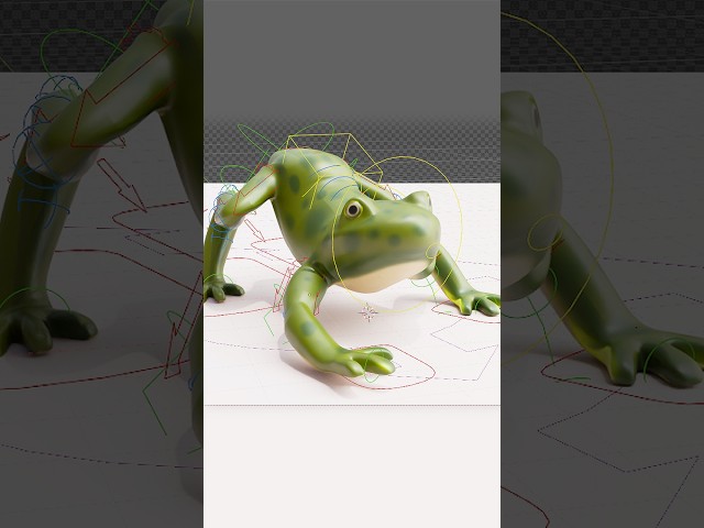 Blender 3D Model of a Frog - 360 View #blender #blendertutorial #shorts #frog #3dmodeling