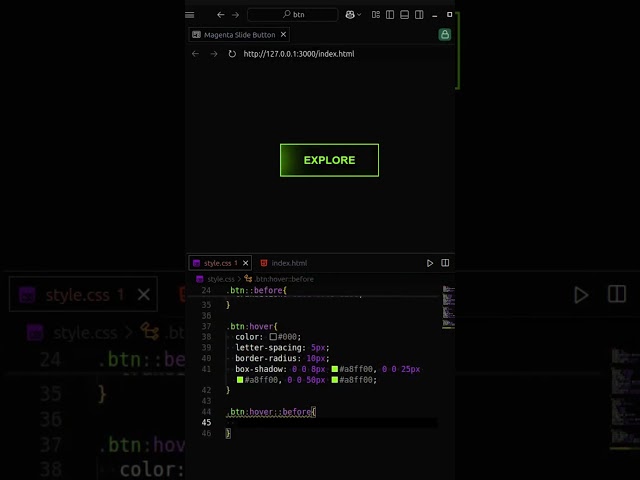 ✨ CSS Button Hover Effect 🔥 ||  CSS Only || Glowing UI💡 || #htmlcss #hovereffect #cssanimation