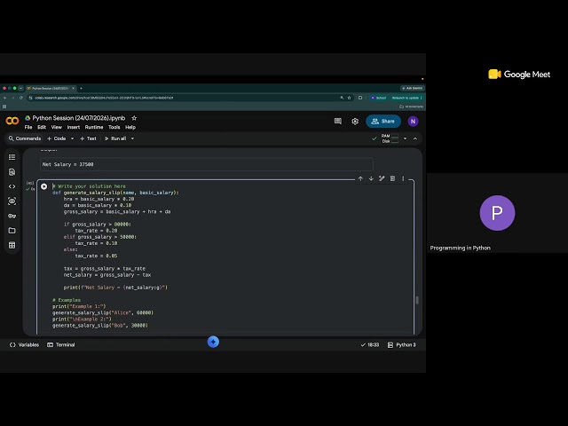 Python Live Session