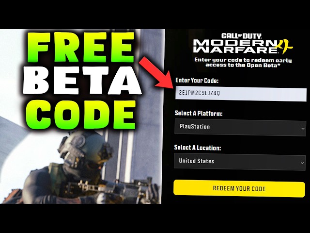 NEW MW4 FREE BETA CODE GLTICH! HOW TO PLAY THE MODERN WARFARE 4 BETA EARLY!